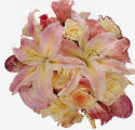 For the Attendants: This coordinated series features shells as accents to convey the spirit of a seaside ceremony.